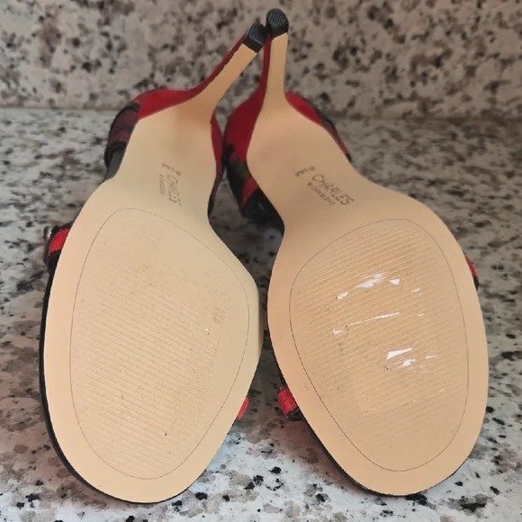 Charles David Black and Red Strappy Heels - Picture 8 of 9